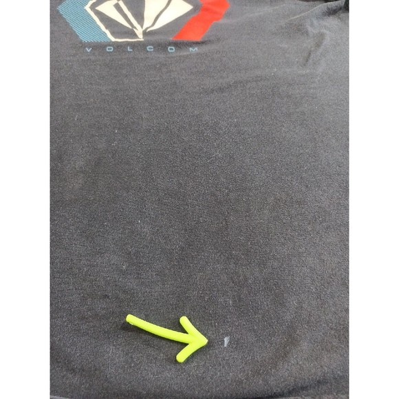 Volcom Black Short Sleeve Graphic Tee Logo Shirt Men's Large Imperfect - Picture 7 of 9